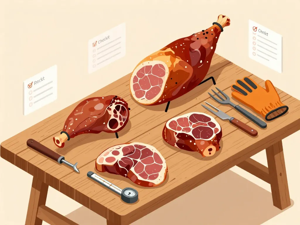 choix jambon a la broche et équipements