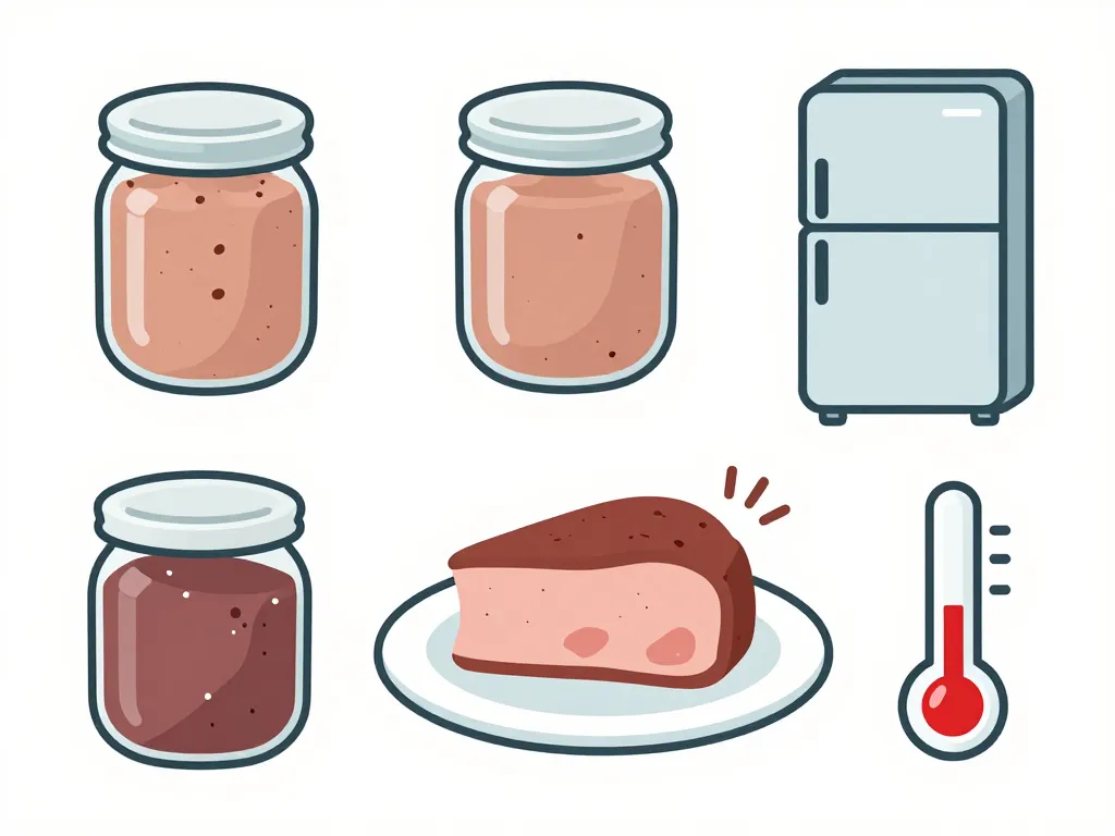 Conservation et service paté de porc et foie en bocaux