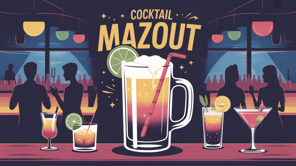 cocktail mazout illustration bar étudiant