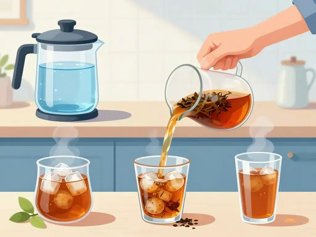 comment faire du thé glacé méthode pas à pas illustration