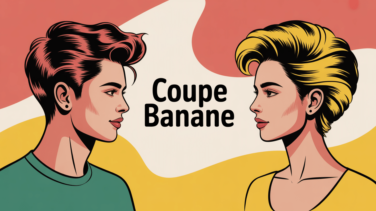 illustration coupe banane moderne homme femme