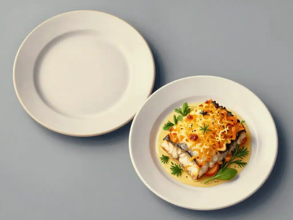 gratin de poisson gastronomique gourmet et classique contraste visuel