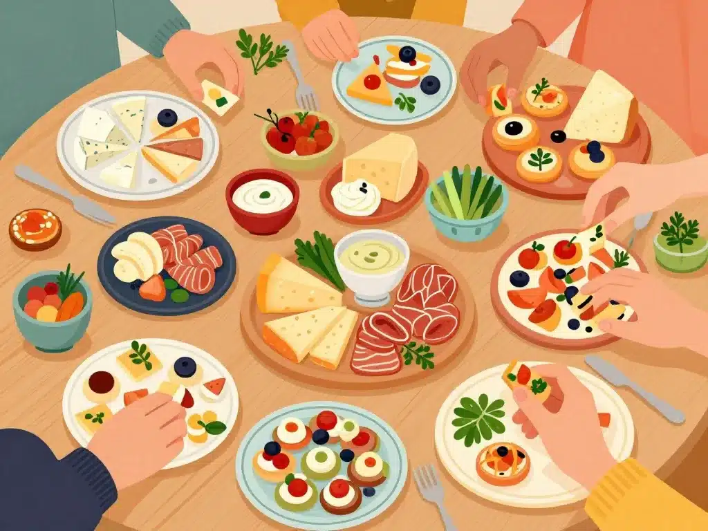 Plat lapero partage convivial assortiment recette