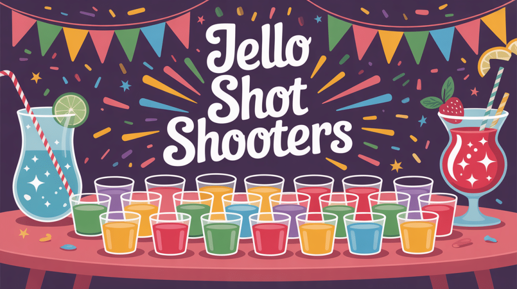 Table de jello shot shooters colorés en fête