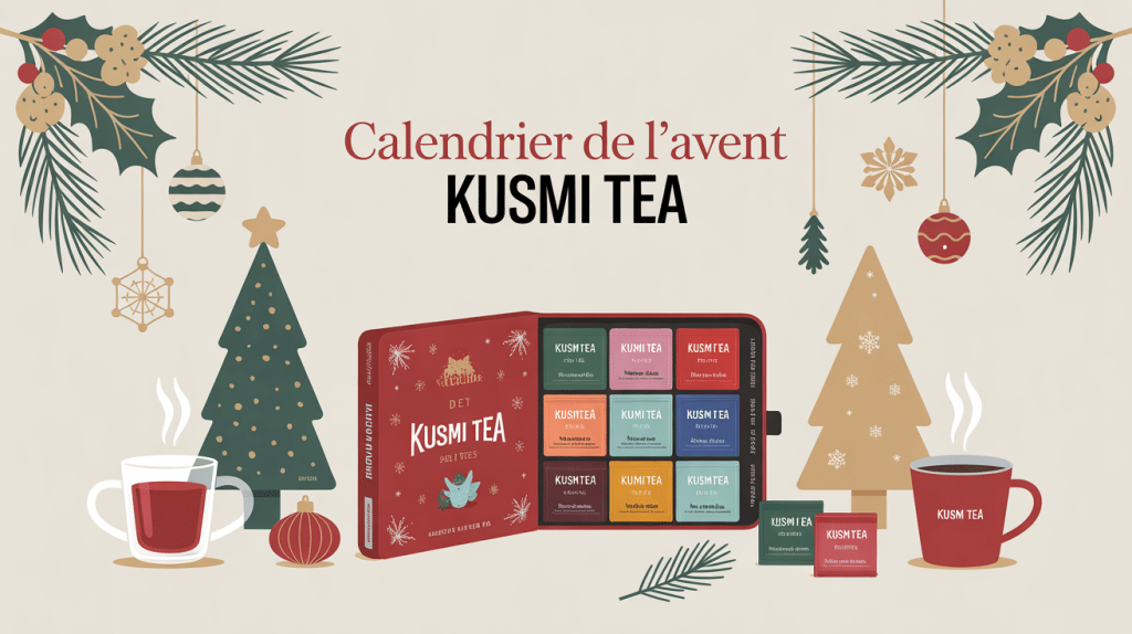 kusmi tea calendrier de l avent coffret ouvert décorations hivernales