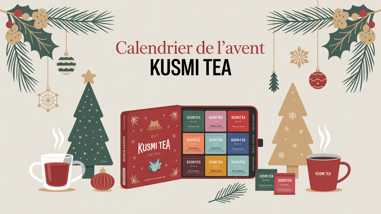 kusmi tea calendrier de l avent coffret ouvert décorations hivernales