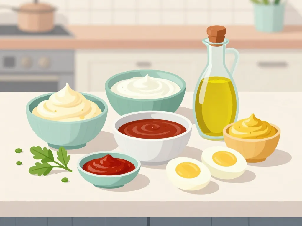Ingrédients de base pour sauce pour oeufs durs