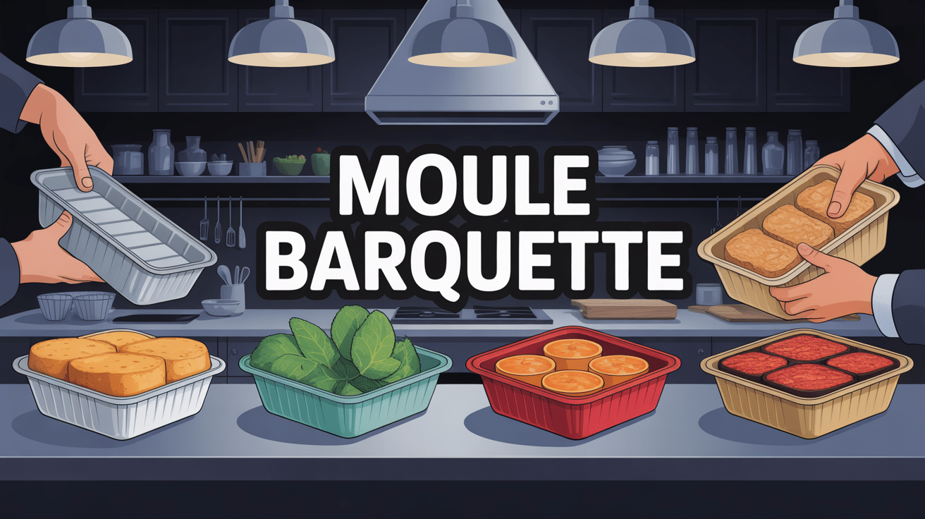 Illustration moule barquette aluminium plastique carton fibre