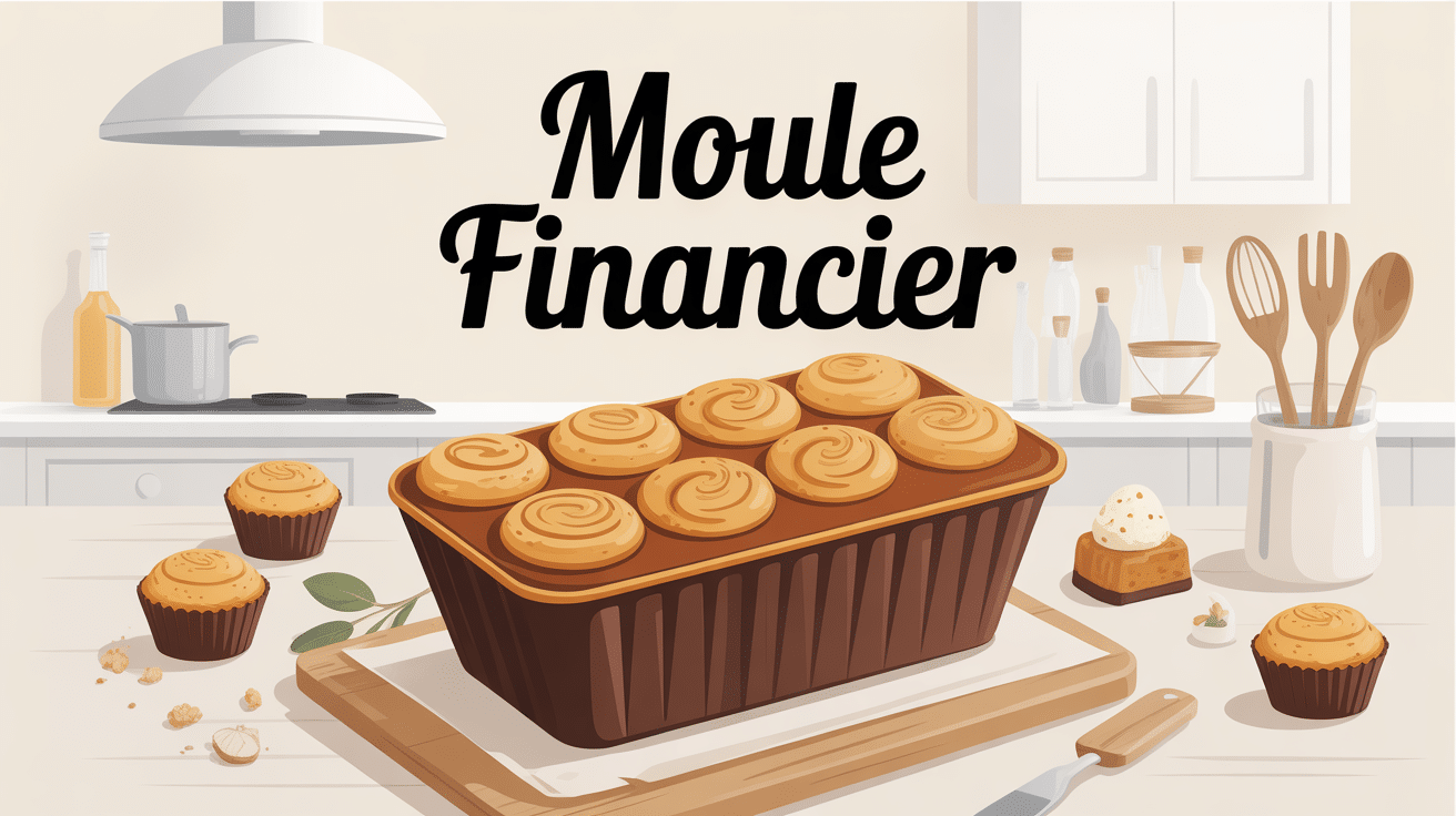 moule financier avec financiers dorés, ustensiles cuisine moderne
