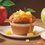 Muffin compote de pomme doré entouré de compote et pommes fraîches