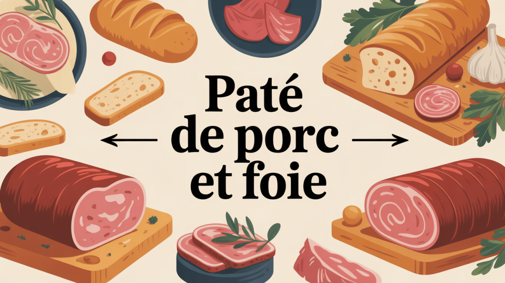 Paté de porc et foie et charcuterie artisanale sur table