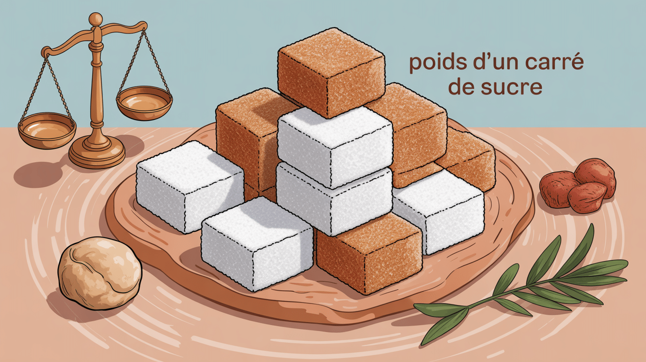 illustration centrale poids d'un carré de sucre