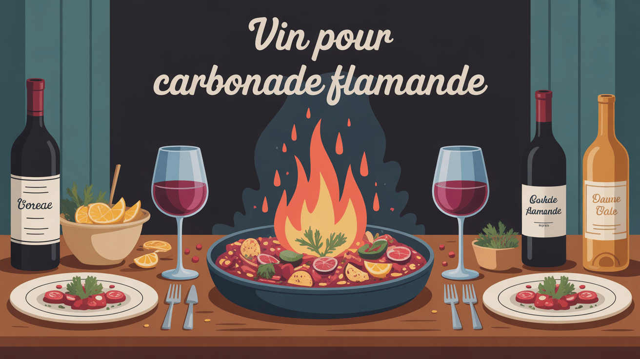 quel vin avec carbonade flamande illustration conviviale