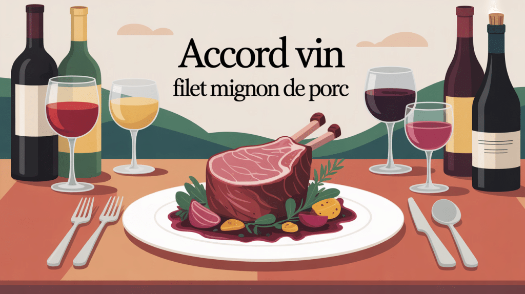 Quel vin avec un filet mignon de porc, image élégante d'accord vin
