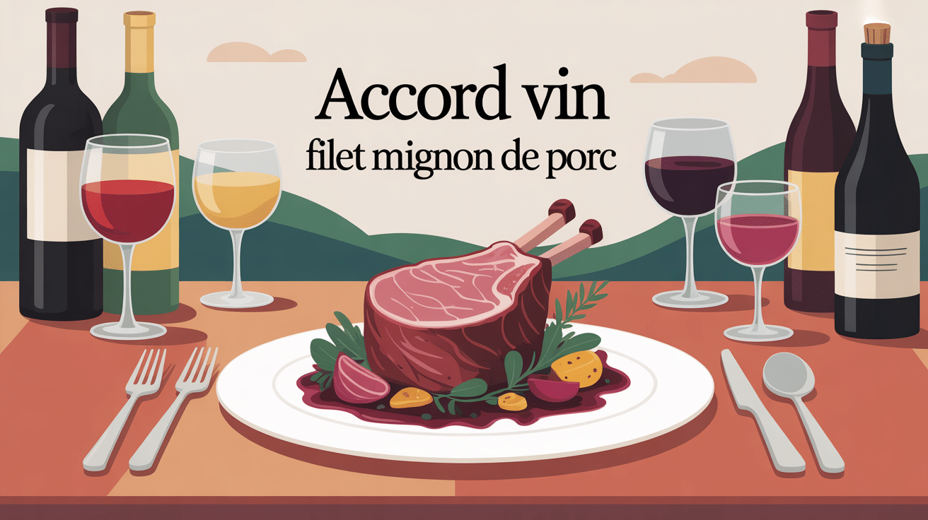Quel vin avec un filet mignon de porc, image élégante d'accord vin