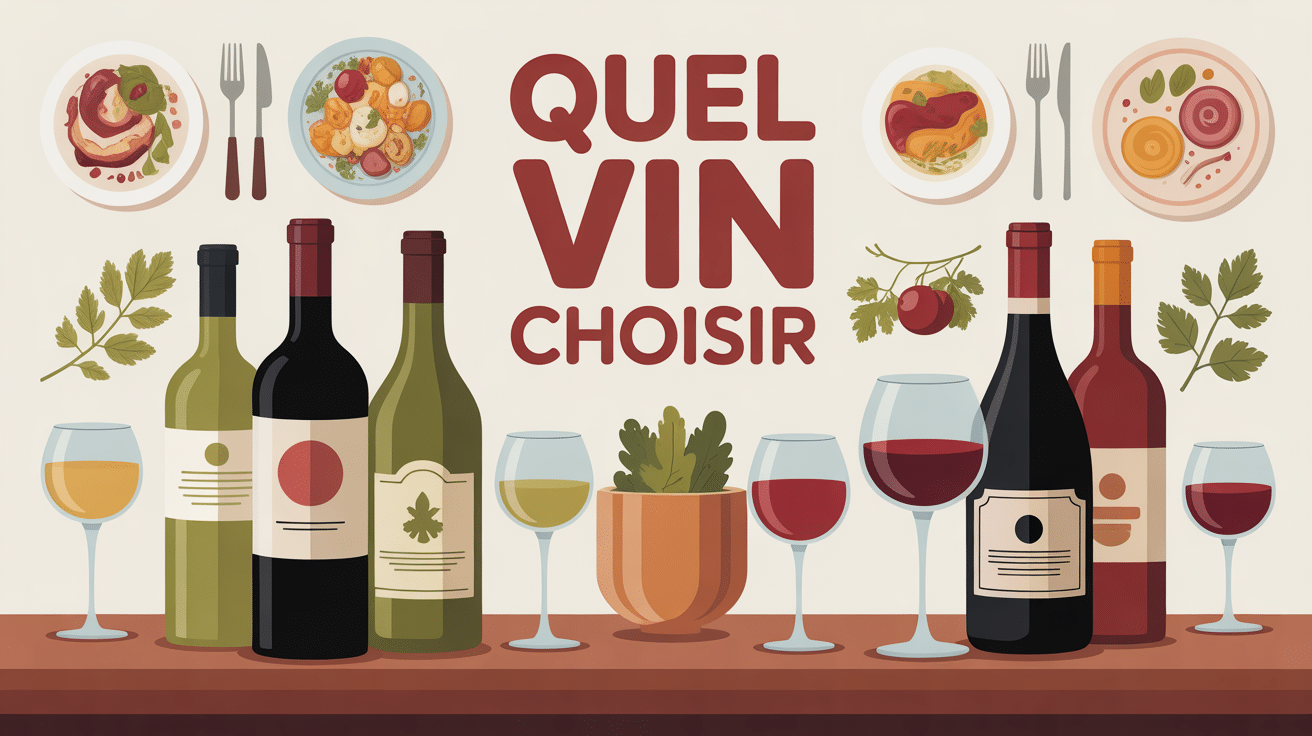 Illustration quel vin choisir table élégante et accords mets