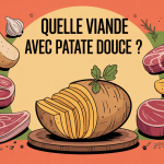 quelle viande pour accompagner patate douce, illustration colorée