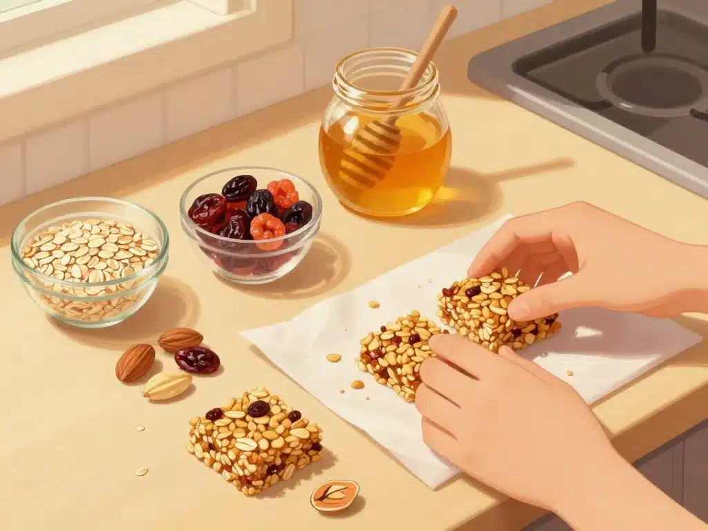 Préparation recette barre de cereale flocon d'avoine maison ingredients