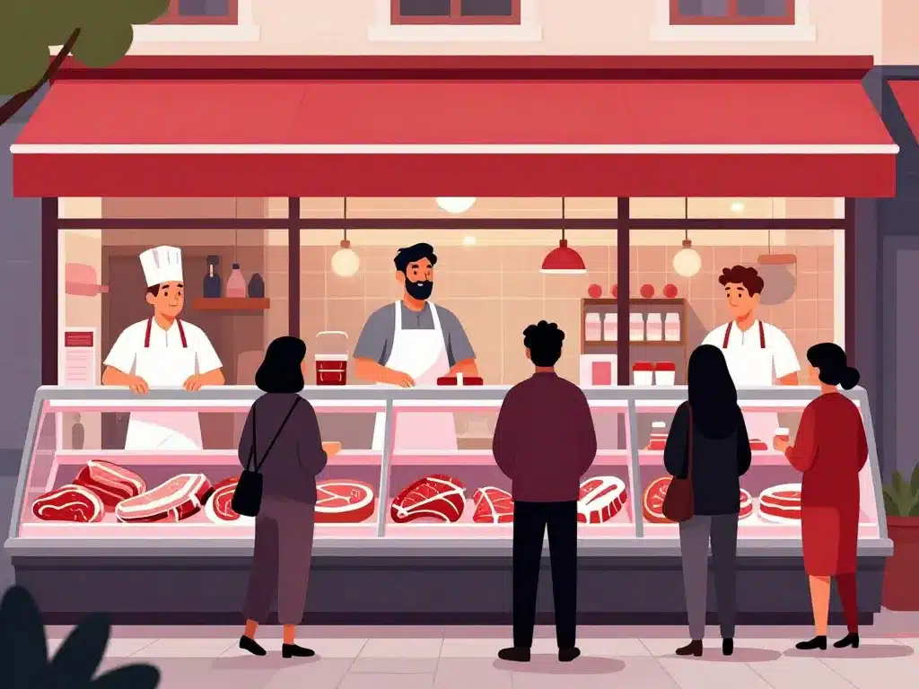 Repérage rapide boucherie halal grande rue d'Oullins