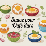 Illustration sauces pour oeufs durs en ramequins