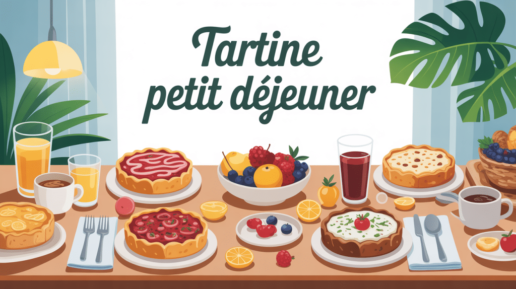 Tartine petit dejeuner table sucrée salée fruits boissons