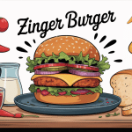 Illustration moderne de zinger burger croustillant