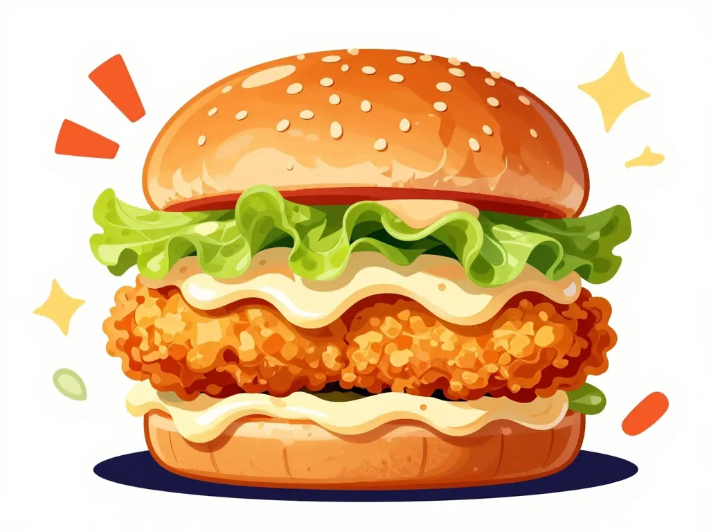 Zinger burger structure et ingrédients texturés