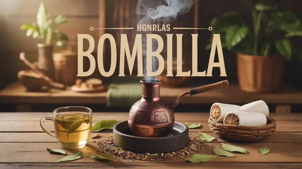 Bombilla insérée dans calebasse de maté avec feuilles de yerba maté