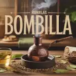 Bombilla insérée dans calebasse de maté avec feuilles de yerba maté