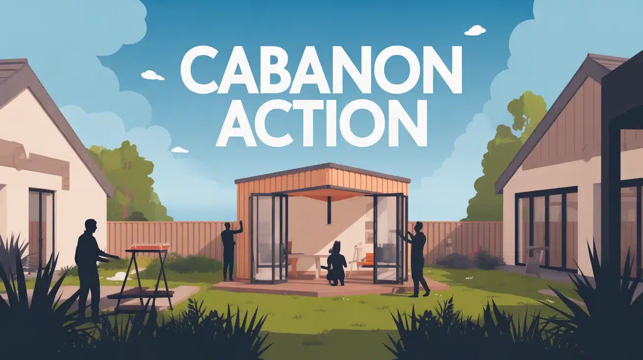 cabanon Action moderne dans jardin convivial avec ciel bleu