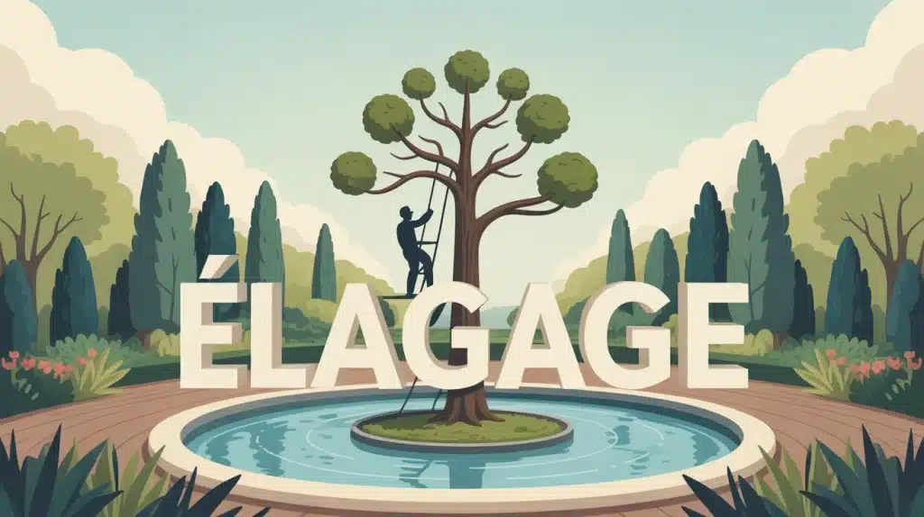 Illustration vectorielle élagage arbre jardin