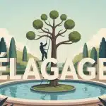 Illustration vectorielle élagage arbre jardin