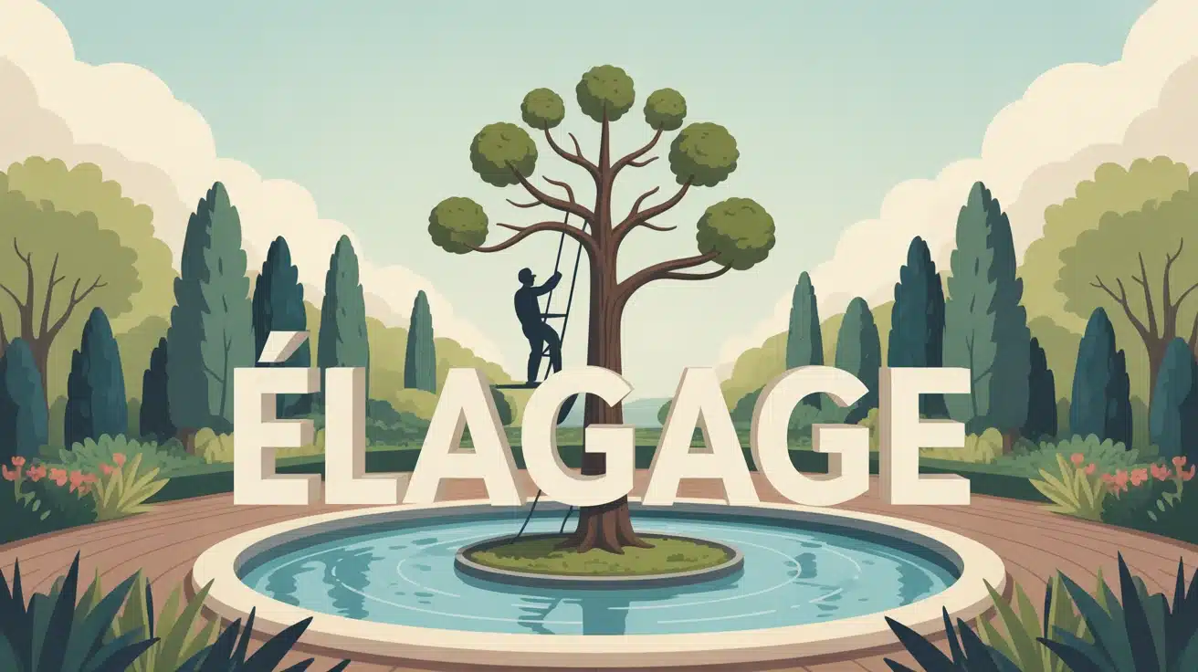 Illustration vectorielle élagage arbre jardin