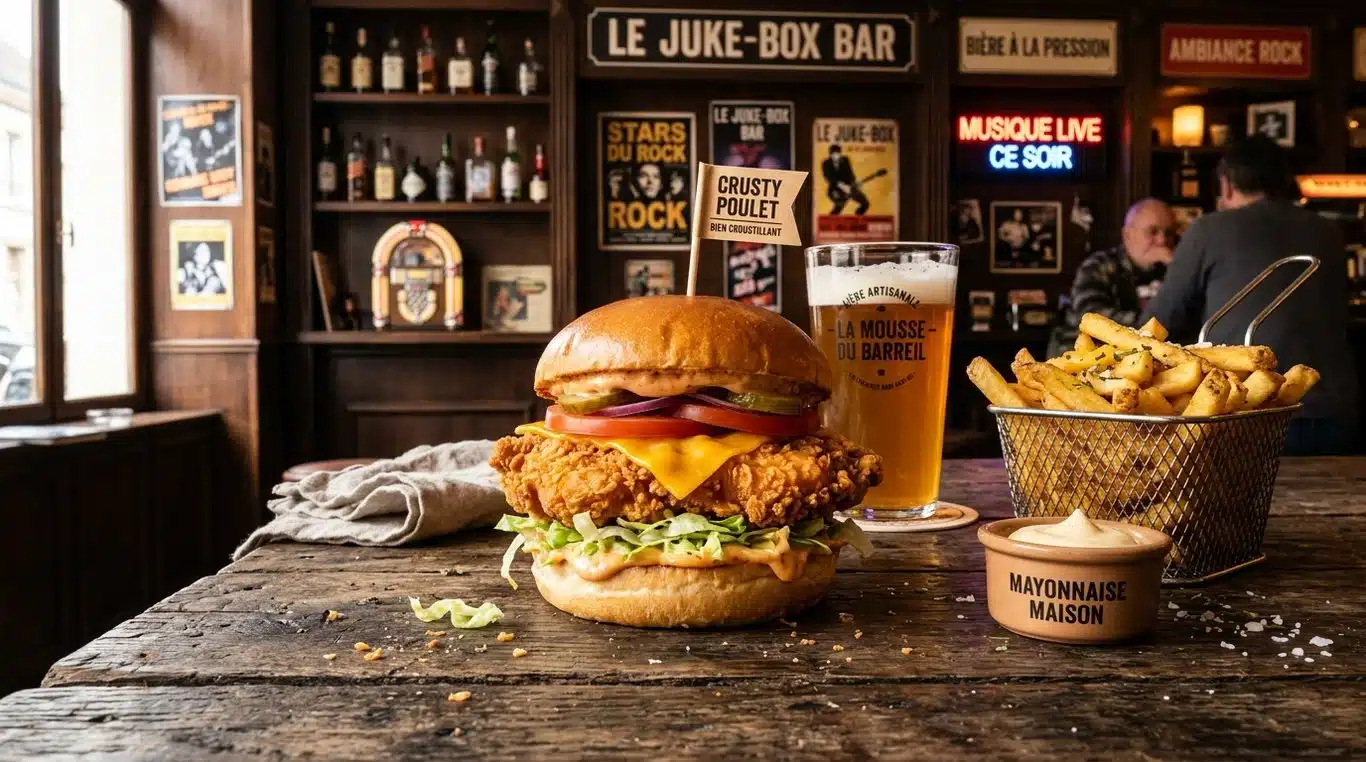 Burger au poulet croustillant du Lock Groove