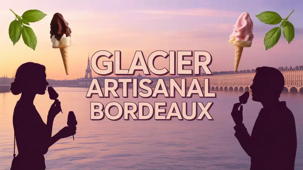 illustration glacier artisanal Bordeaux sur les quais en été