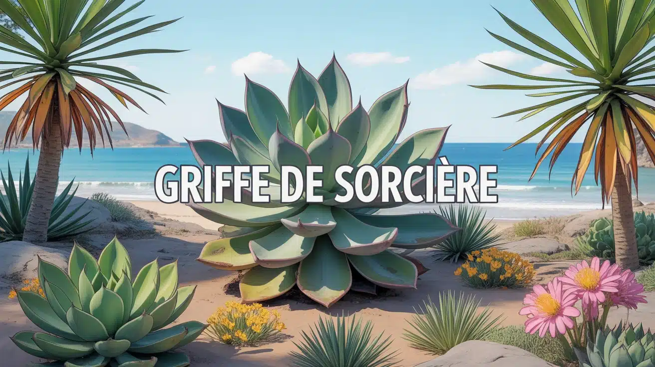 Illustration griffe de sorcière sur littoral méditerranéen
