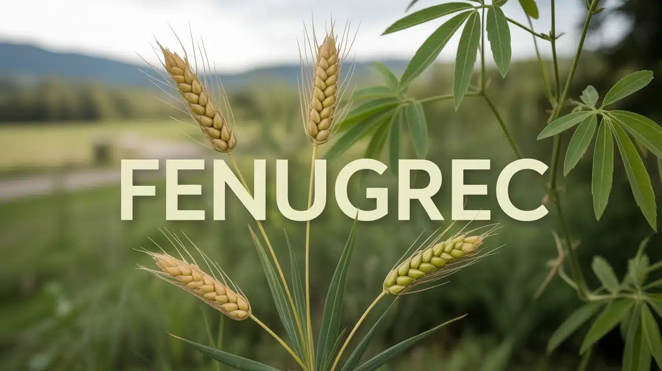 Illustration vectorielle de fenugrec avec graines et feuilles