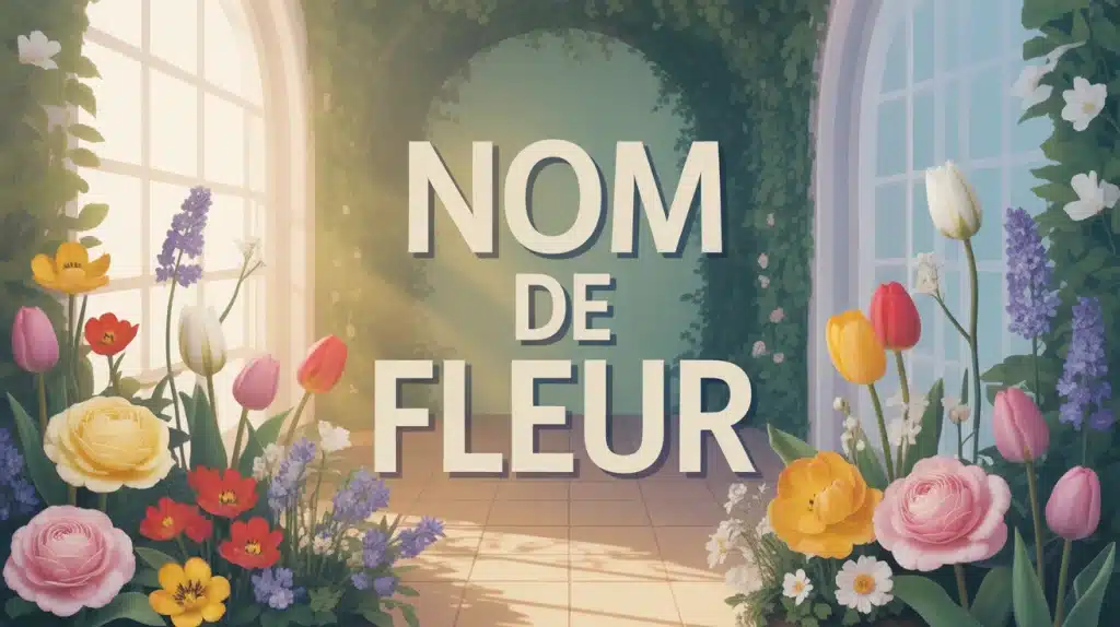 jardin stylisé avec fleurs nom de fleur colorées