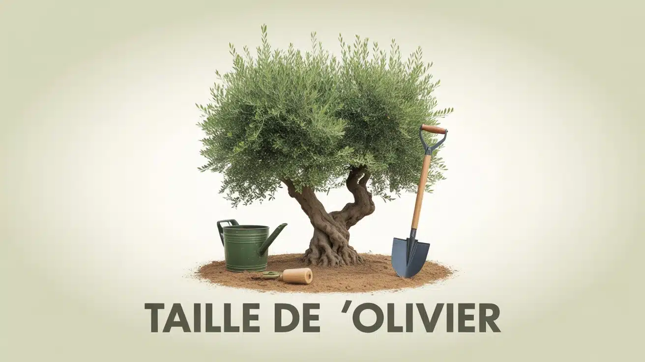 Illustration vectorielle taille de l olivier avec outils de jardinage