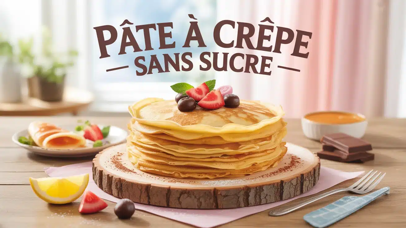 pile de crêpes dorées pâte à crêpe sans sucre