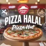 pizza halal Pizza Hut avec certification halal en illustration vectorielle