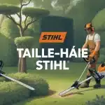 taille-haie STIHL en action dans un jardin bien entretenu