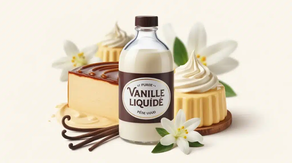illustration vanille liquide flacon pâtisserie