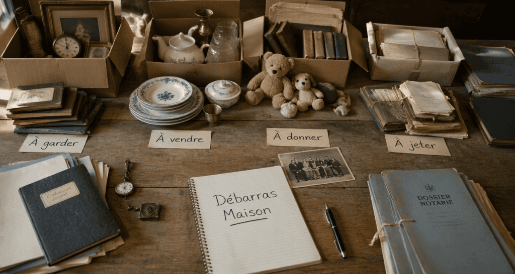 vider maison tri objets succession