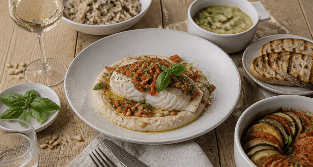 accompagnement pour cabillaud sur purée de céleri et légumes