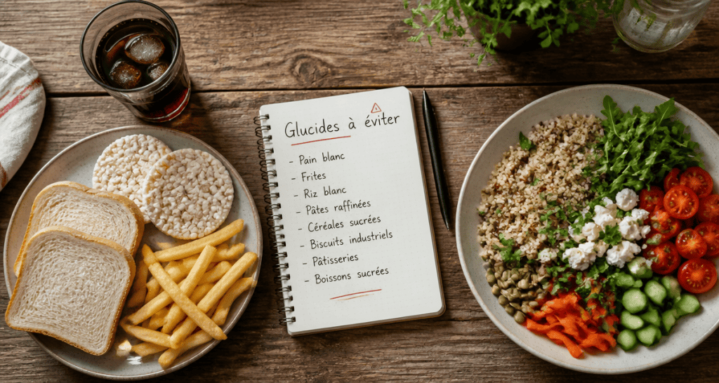aliments riches en glucides a eviter sur table rustique