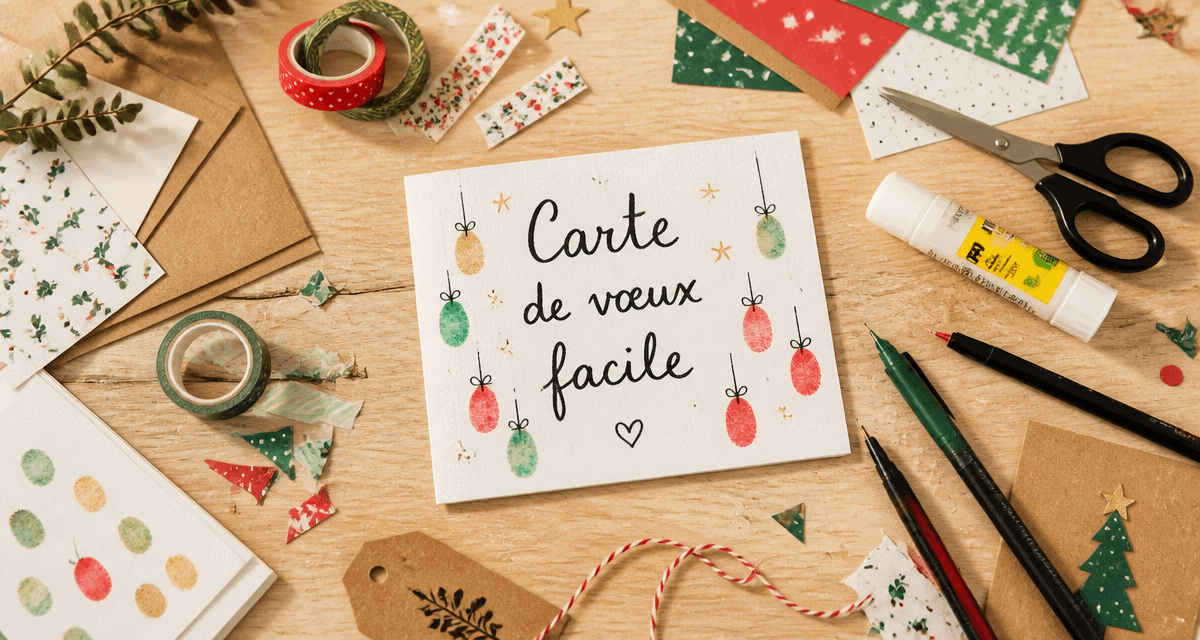 Carte de voeux maison facile, matériel et création