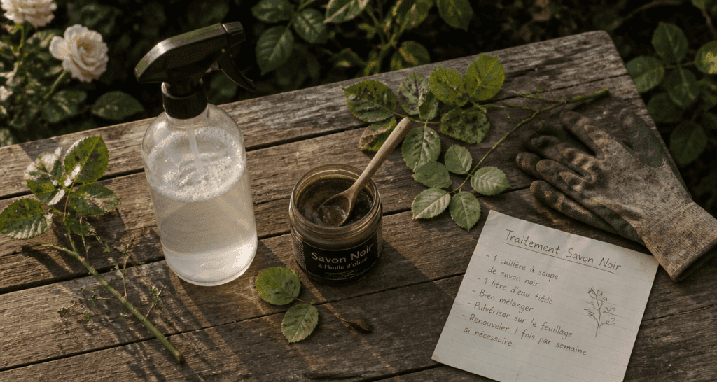 comment utiliser le savon noir comme insecticide sur table de jardin