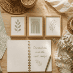 decoration murale vert sauge flat lay scandinave