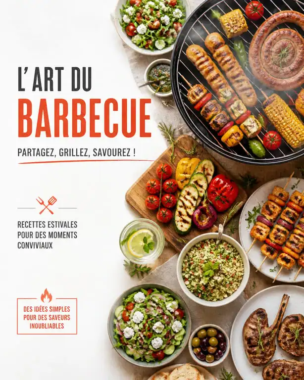 Assortiment d'accompagnements pour barbecue estival avec salades et légumes grillés